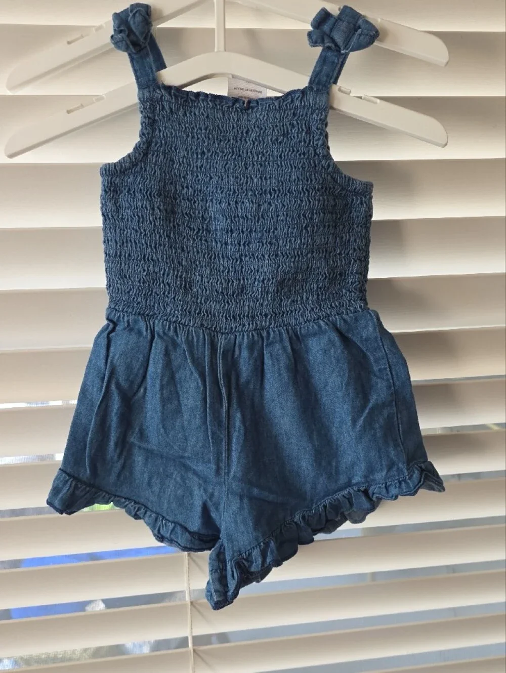 wonder nation Light Blue Smocked Strap Romper One-Piece